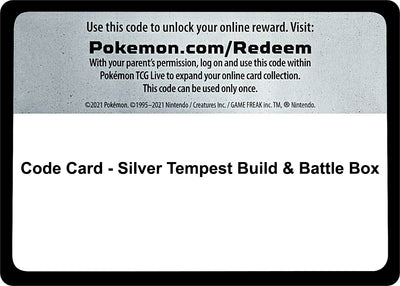 Code Card - Silver Tempest Build & Battle Box (SWSH12)