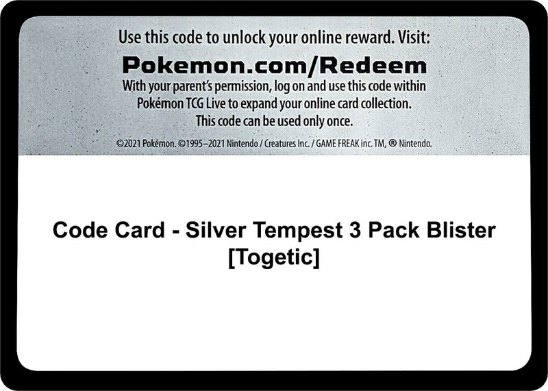 Image for Code Card - Silver Tempest 3 Pack Blister [Togetic] (SWSH12) - Pokemon