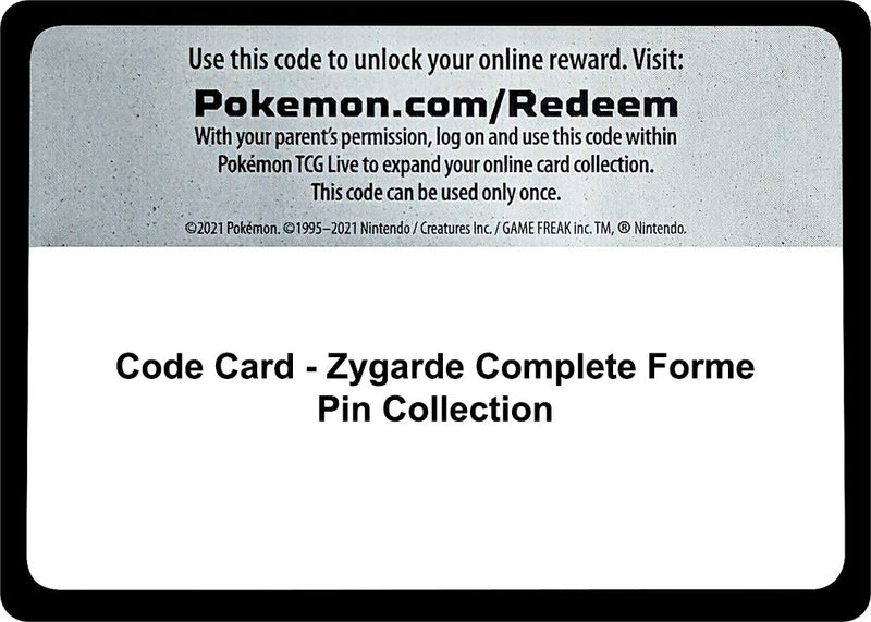 Image for Code Card - Zygarde Complete Forme Pin Collection (SM01) - Pokemon
