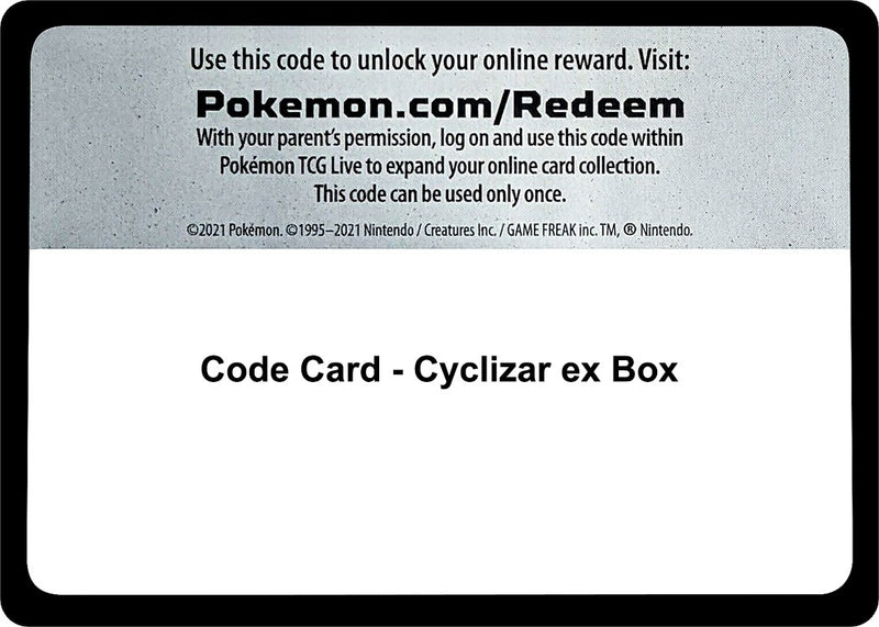 Image for Code Card - Cyclizar ex Box (MCAP) - Pokemon