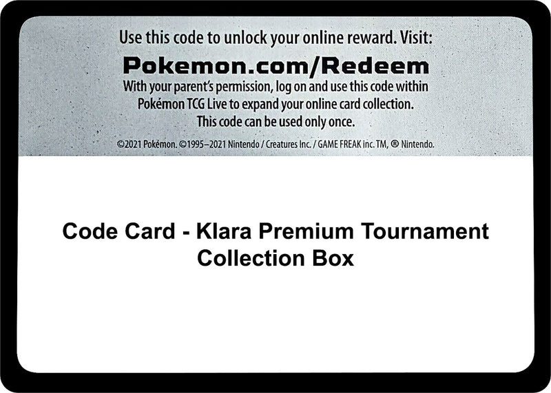 Image for Code Card - Klara Premium Tournament Collection Box (MCAP) - Pokemon
