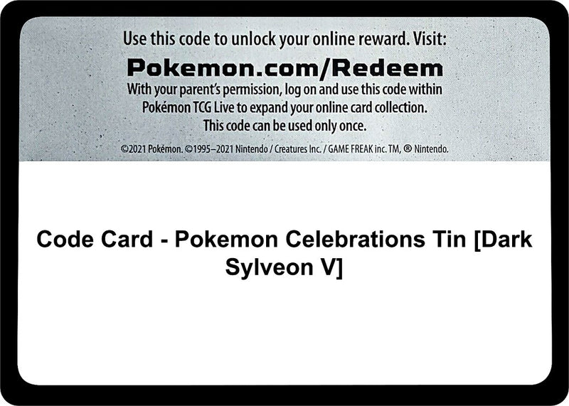 Image for Code Card - Pokemon Celebrations Tin [Dark Sylveon V] (CLB) - Pokemon