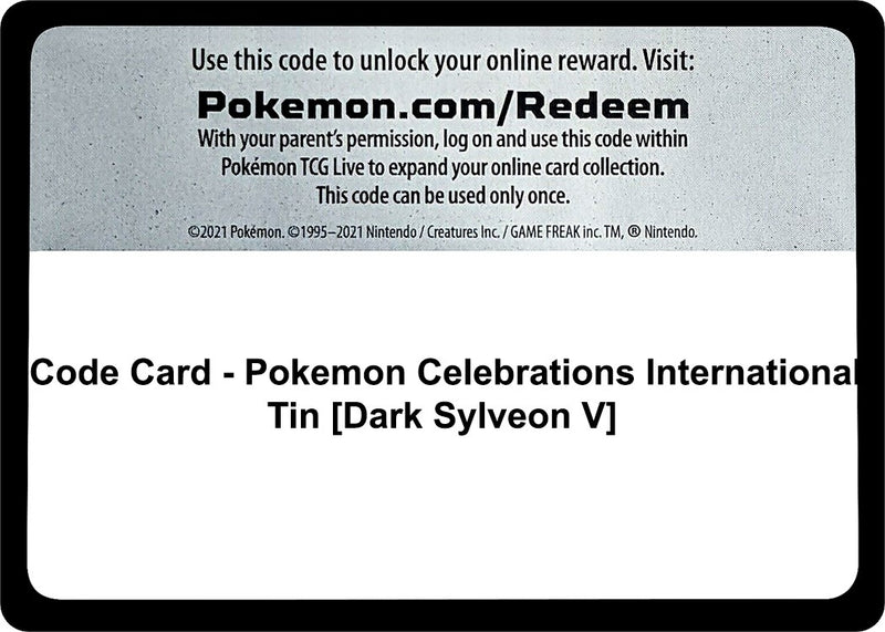 Image for Code Card - Pokemon Celebrations International Tin [Dark Sylveon V] (CLB) - Pokemon