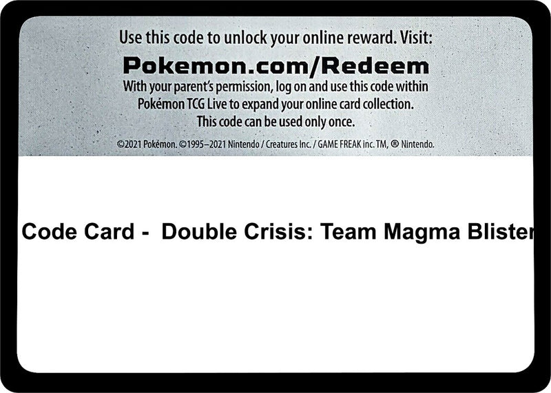 Image for Code Card - Double Crisis: Team Magma Blister (DCR) - Pokemon