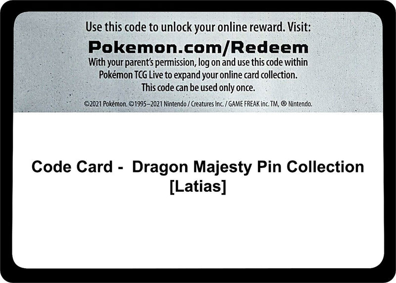 Image for Code Card - Dragon Majesty Pin Collection [Latias] (DRM) - Pokemon