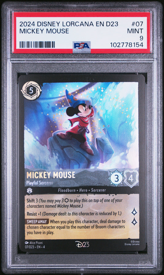 MICKEY MOUSE 2024 DISNEY LORCANA EN D23-D23 EXPO PROMO PSA MINT 9