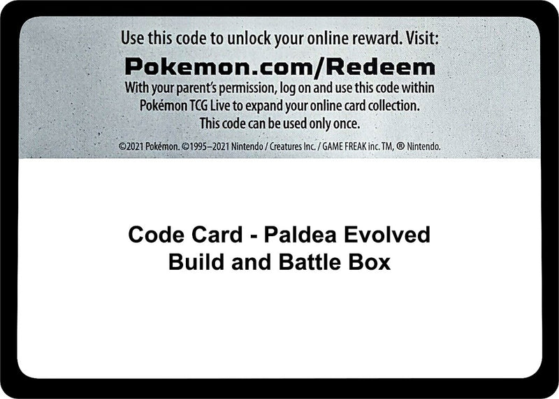 Image for Code Card - Paldea Evolved Build and Battle Box (PAL) - Pokemon