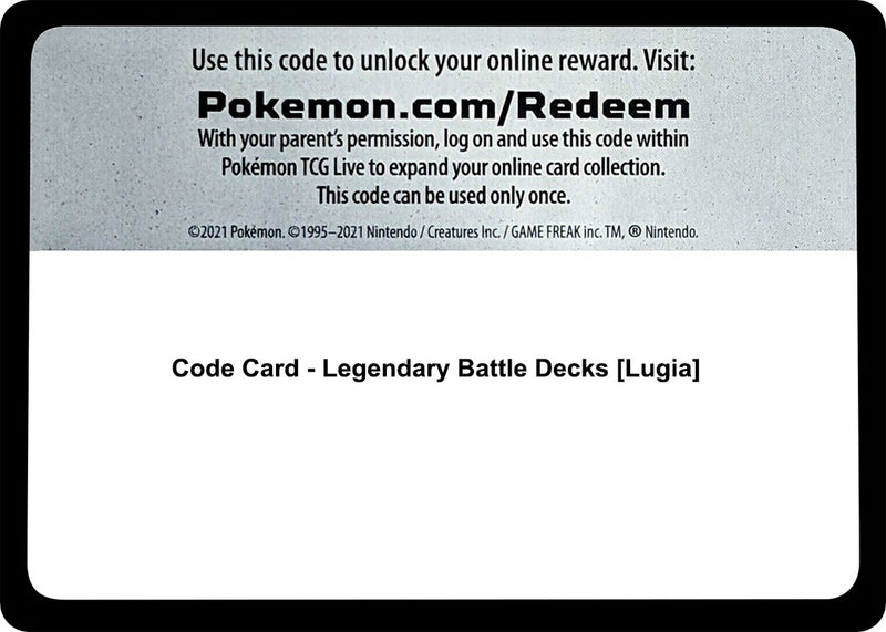 Image for Code Card - Legendary Battle Decks [Lugia] (SM02) - Pokemon