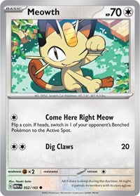 Meowth - SV: Scarlet & Violet 151 - 052/165
