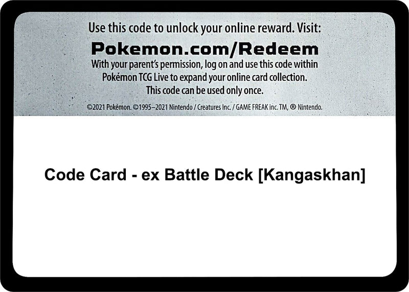 Image for Code Card - ex Battle Deck [Kangaskhan] (MCAP) - Pokemon