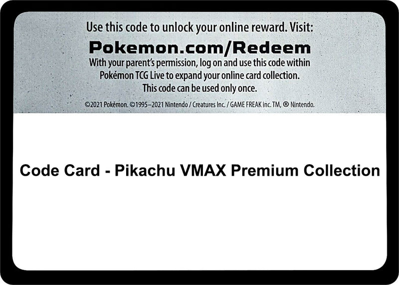 Image for Code Card - Pikachu VMAX Premium Collection (CRZ) - Pokemon
