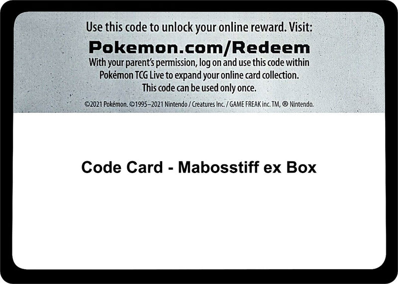 Image for Code Card - Mabosstiff ex Box (MCAP) - Pokemon