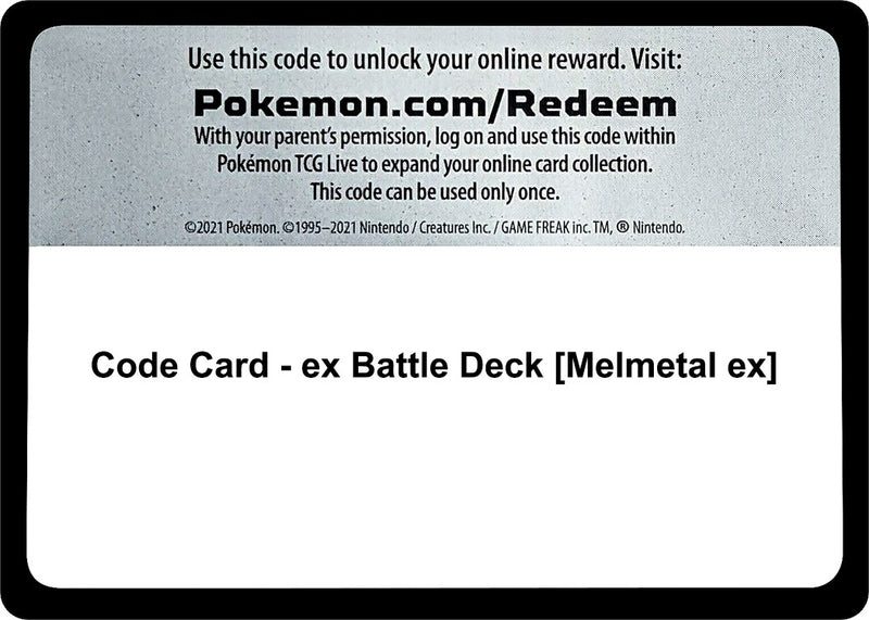 Image for Code Card - ex Battle Deck [Melmetal ex] (MCAP) - Pokemon
