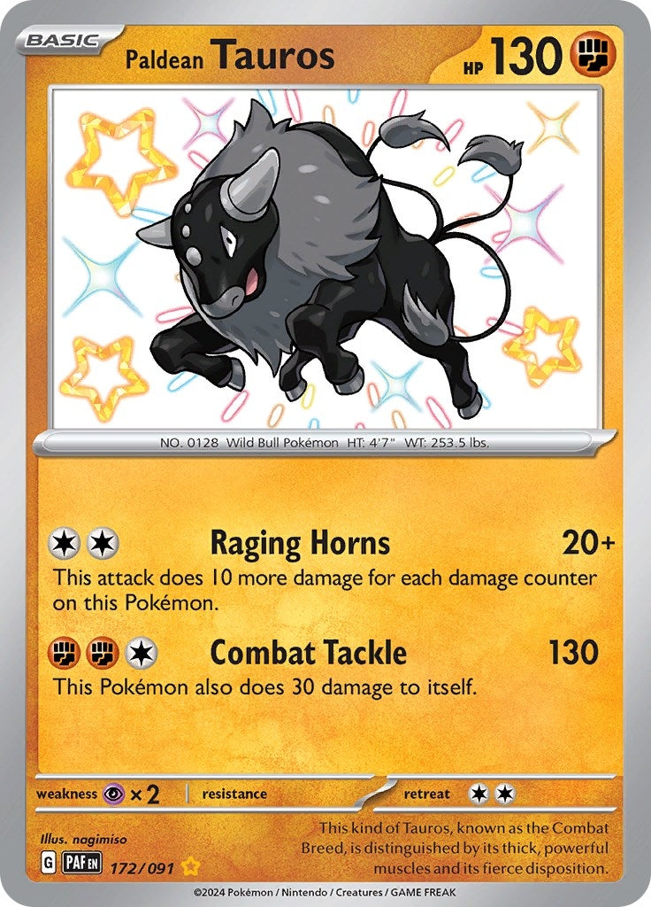 Image for Paldean Tauros (172/091) (PAF) - Pokemon