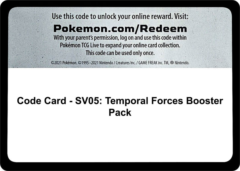 Image for Code Card - SV05: Temporal Forces Booster Pack (TEF) - Pokemon