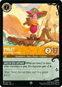 Piglet - Pooh Pirate Captain (223/204) - Illumineer's Quest: Deep Trouble - 223/204