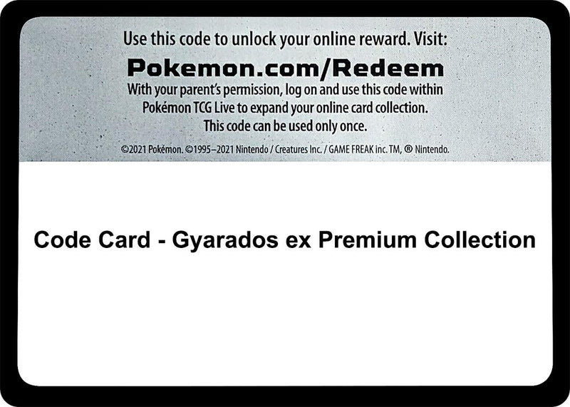 Image for Code Card - Gyarados ex Premium Collection (MCAP) - Pokemon