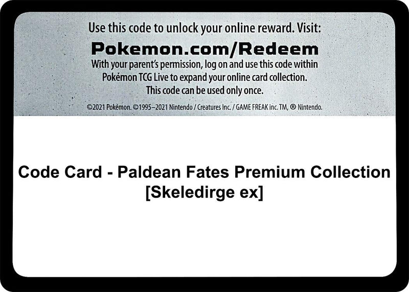 Image for Code Card - Paldean Fates Premium Collection [Skeledirge ex] (PAF) - Pokemon