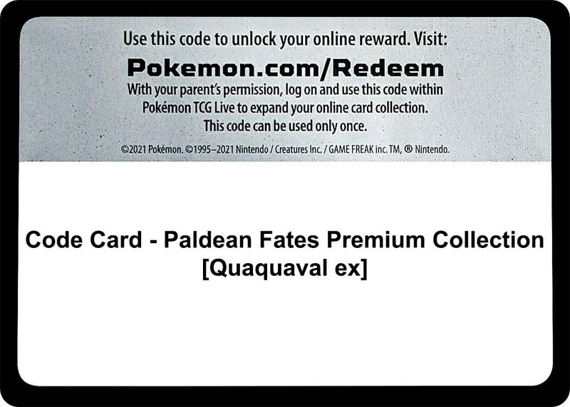 Image for Code Card - Paldean Fates Premium Collection [Quaquaval ex] (PAF) - Pokemon
