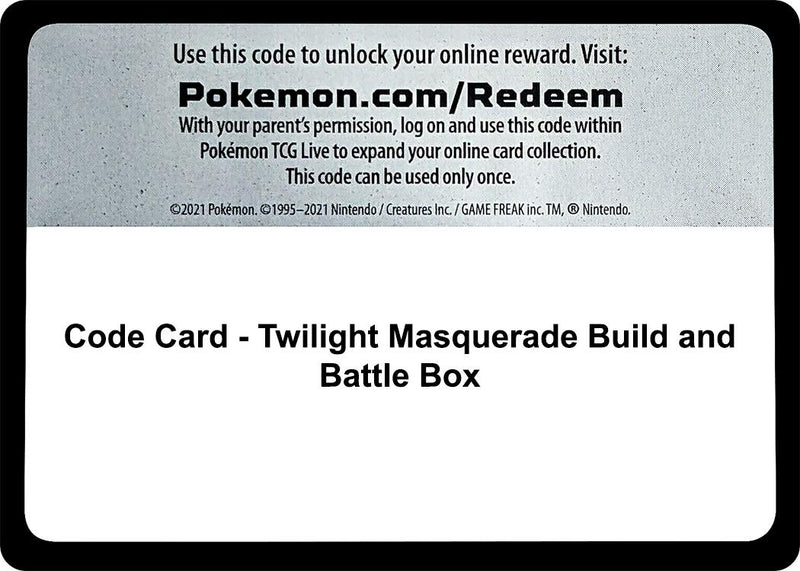Image for Code Card - Twilight Masquerade Build and Battle Box (TWM) - Pokemon
