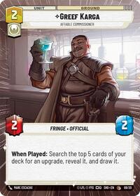 Greef Karga - Affable Commissioner (Hyperspace) - Shadows of the Galaxy: Weekly Play Promos - 08/20