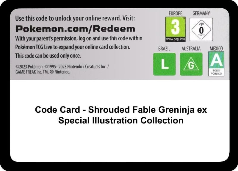 Image for Code Card - Shrouded Fable Greninja ex Special Illustration Collection (SFA) - Pokemon