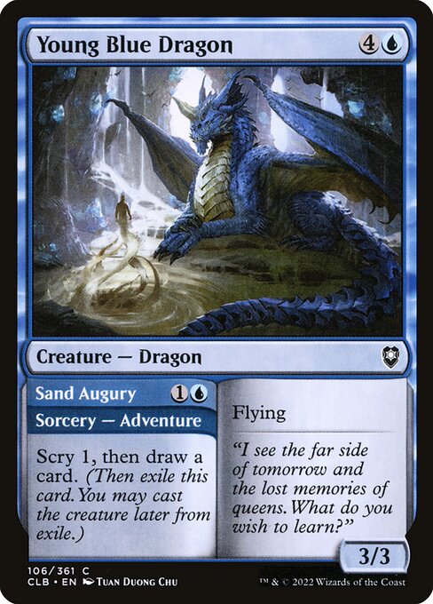 Young Blue Dragon // Sand Augury - Commander Legends: Battle for Baldur's Gate - 106