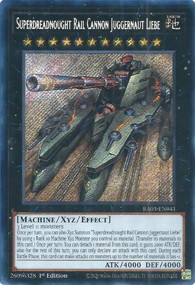Superdreadnought Rail Cannon Juggernaut Liebe (Secret Rare) [RA03-EN041] Secret Rare