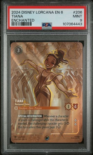 2024 DISNEY LORCANA EN 6-AZURITE SEA #206 TIANA ENCHANTED MT 9