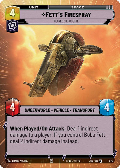 Fett's Firespray - Feared Silhouette (974) (Hyperspace Foil) (974) [Jump to Lightspeed]