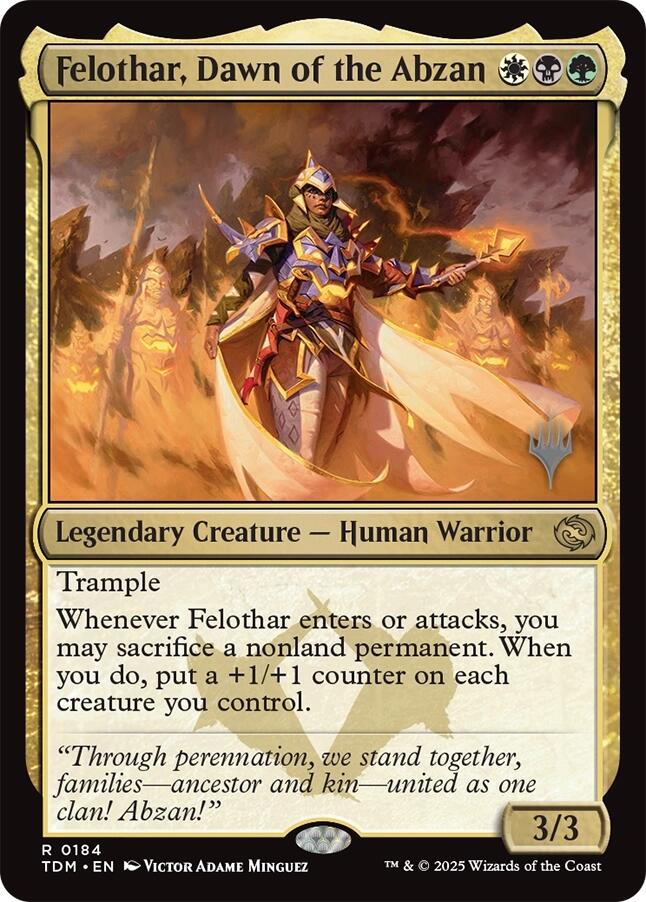 Felothar, Dawn of the Abzan (Promo Pack) [Tarkir: Dragonstorm Promos]