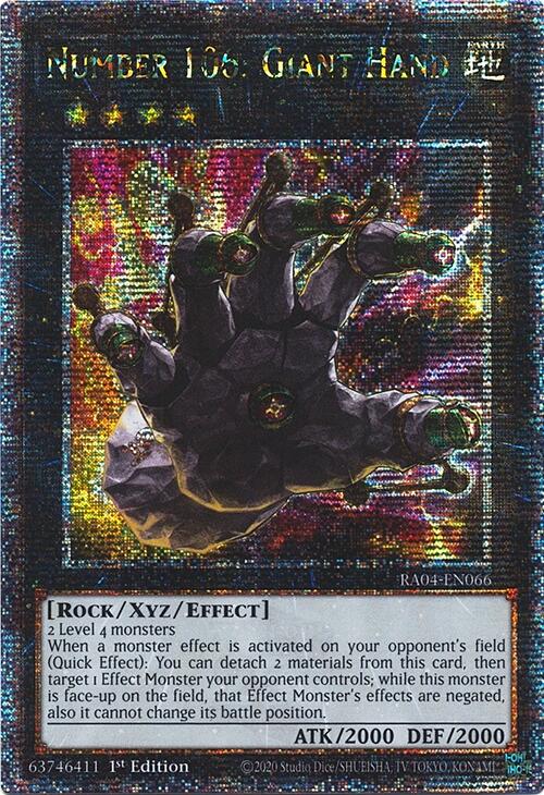 Number 106: Giant Hand [RA04-EN066] Quarter Century Secret Rare