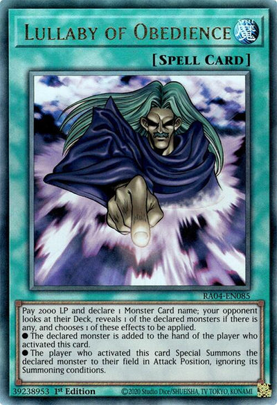 Lullaby of Obedience [RA04-EN085] Prismatic Ultimate Rare