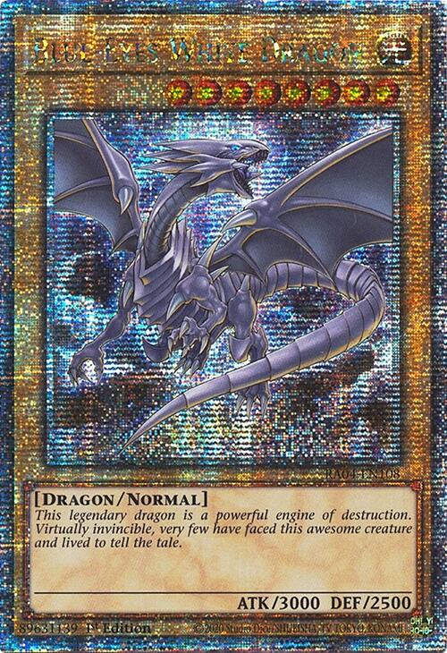 Blue-Eyes White Dragon (8th Art) [RA04-EN108] Quarter Century Secret Rare