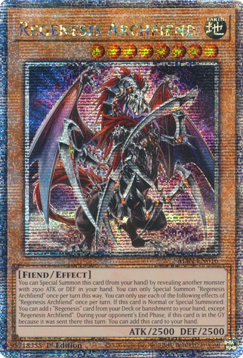 Regenesis Archfiend [ALIN-EN016] Quarter Century Secret Rare
