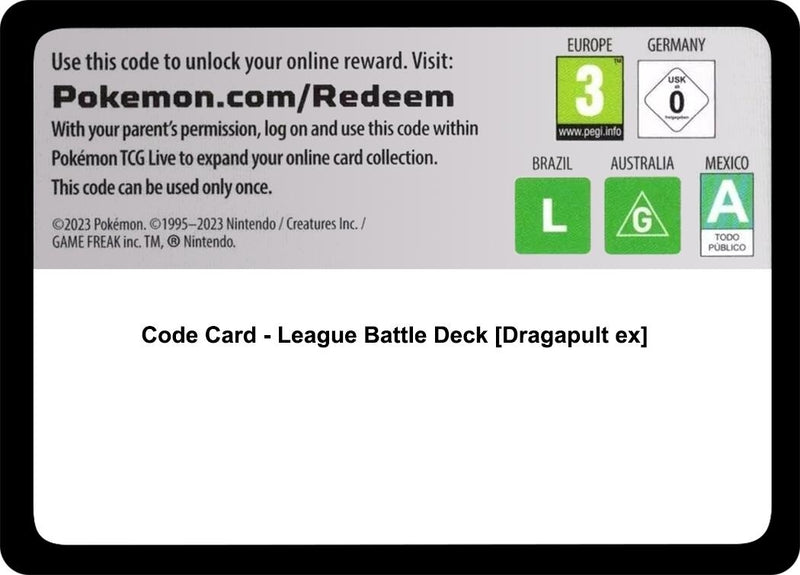 Image for Code Card - League Battle Deck [Dragapult ex] (MCAP) - Pokemon