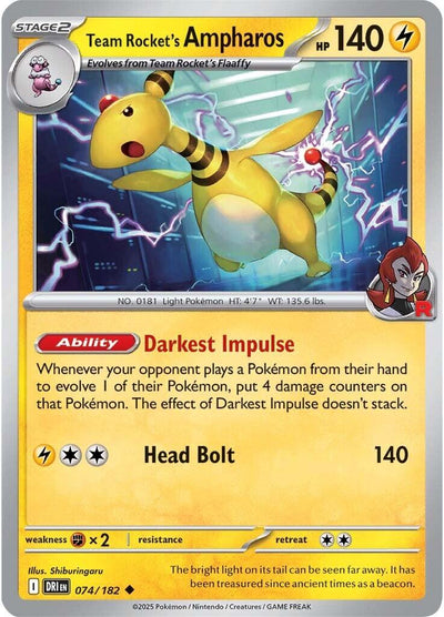 Team Rocket's Ampharos (074/182) [Scarlet & Violet: Destined Rivals]