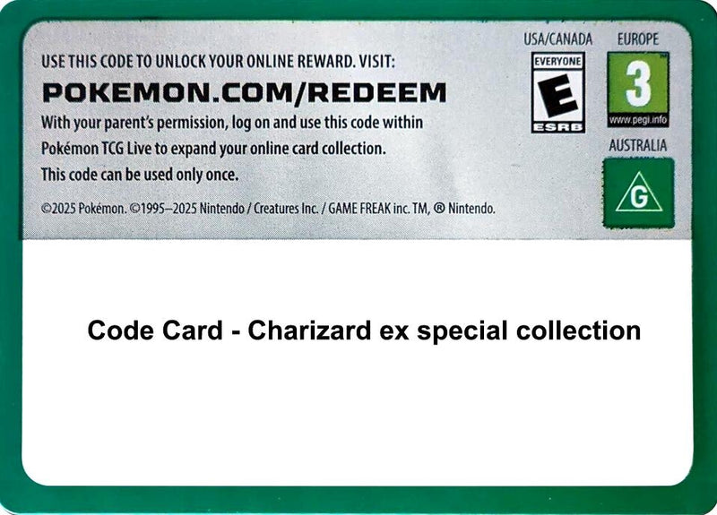 Image for Code Card - Charizard ex special collection (MCAP) - Pokemon