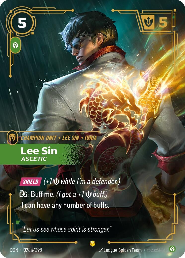 Image for Lee Sin - Ascetic (Alternate Art) (078a/298) (OGN) - Riftbound: League of Legends Trading Card Game