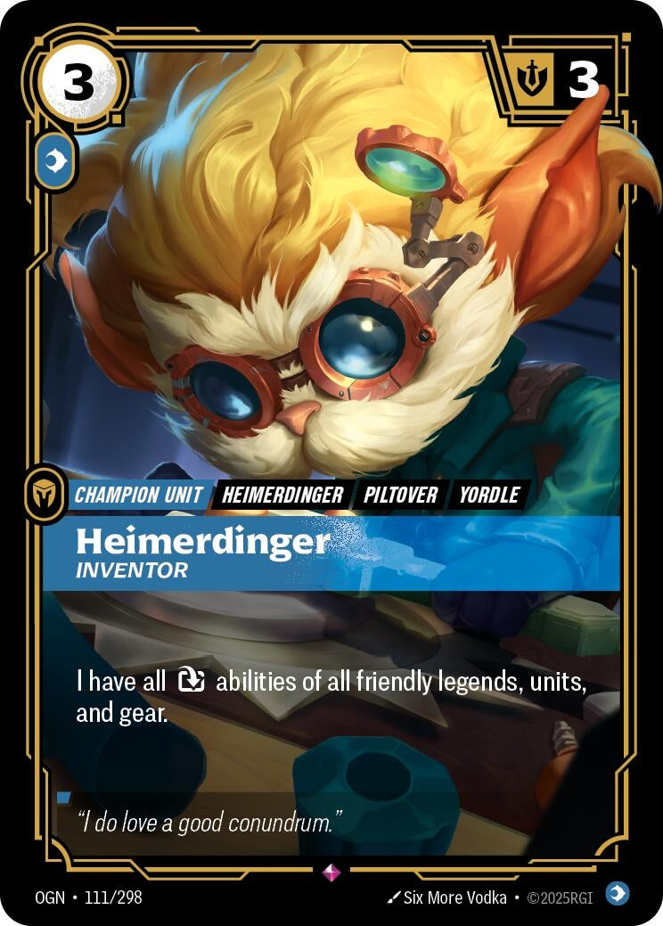 Image for Heimerdinger - Inventor (111/298) (OGN) - Riftbound: League of Legends Trading Card Game