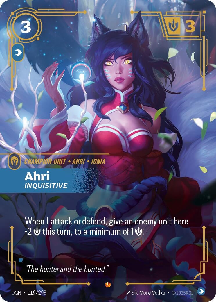 Image for Ahri - Inquisitive (119/298) (OGN) - Riftbound: League of Legends Trading Card Game