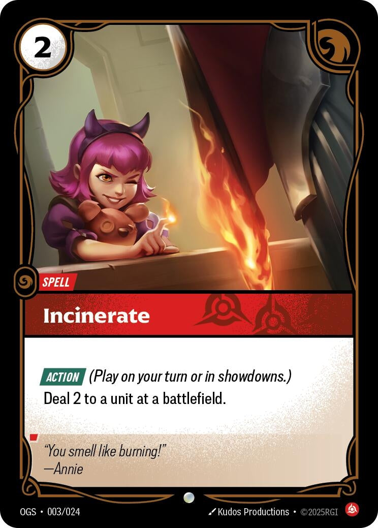 Image for Incinerate (003/024) (OGS) - Riftbound: League of Legends Trading Card Game