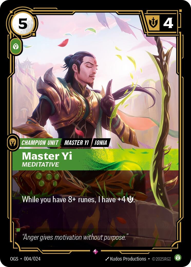 Image for Master Yi - Meditative (004/024) (OGS) - Riftbound: League of Legends Trading Card Game
