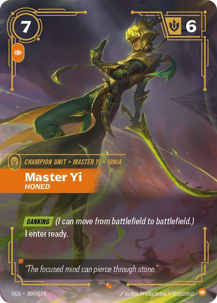Image for Master Yi - Honed (009/024) (OGS) - Riftbound: League of Legends Trading Card Game