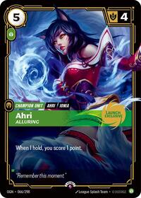 Ahri, Alluring (Launch Exclusive) - Riftbound Promotional Cards - 066/298