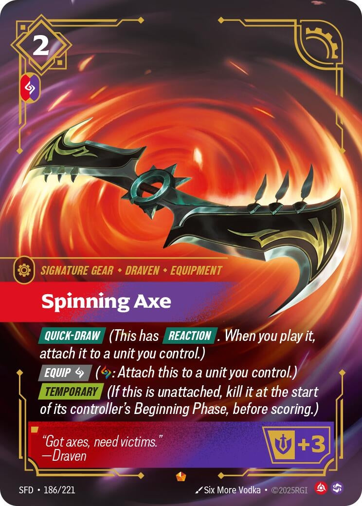Image for Spinning Axe (186/221) (SFD) - Riftbound: League of Legends Trading Card Game
