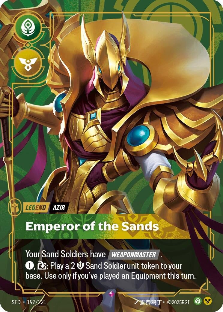 Image for Azir - Emperor of the Sands (197/221) (SFD) - Riftbound: League of Legends Trading Card Game