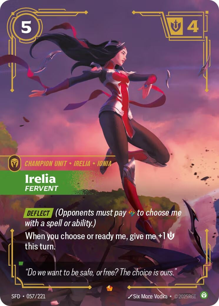 Image for Irelia - Fervent (057/221) (SFD) - Riftbound: League of Legends Trading Card Game