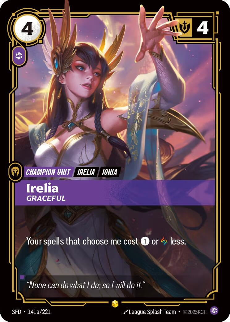 Image for Irelia - Graceful (Alternate Art) (141a/221) (SFD) - Riftbound: League of Legends Trading Card Game