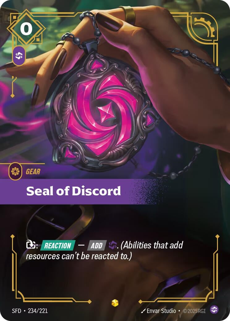 Image for Seal of Discord (Overnumbered) (234/221) (SFD) - Riftbound: League of Legends Trading Card Game